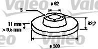 Valeo 186761 - Гальмівний диск autozip.com.ua