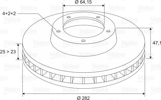 Valeo 186780 - Гальмівний диск autozip.com.ua