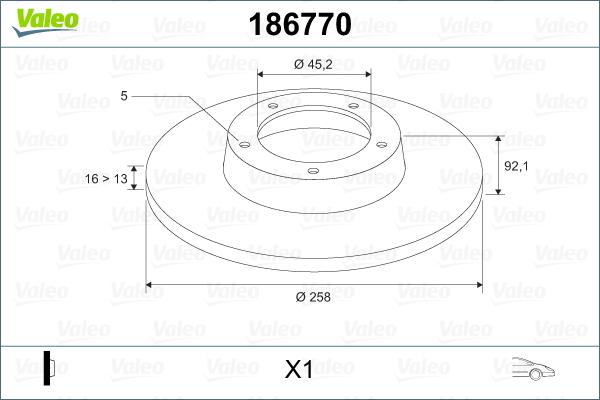 Valeo 186770 - Гальмівний диск autozip.com.ua