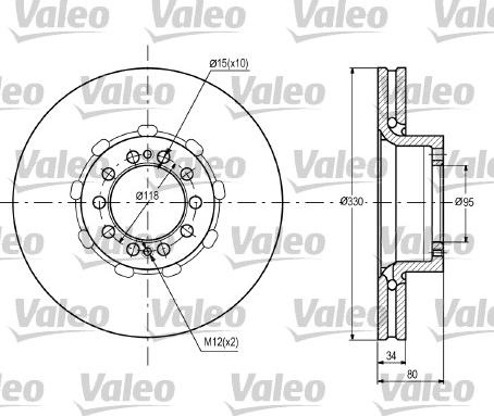 Valeo 187090 - Гальмівний диск autozip.com.ua