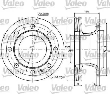 Valeo 187098 - Гальмівний диск autozip.com.ua