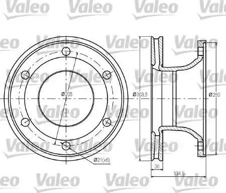 Valeo 187044 - Гальмівний диск autozip.com.ua