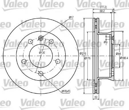 Valeo 187041 - Гальмівний диск autozip.com.ua