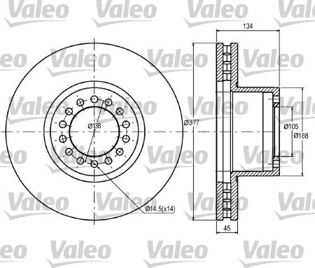 Valeo 187048 - Гальмівний диск autozip.com.ua