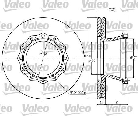 Valeo 187056 - Гальмівний диск autozip.com.ua