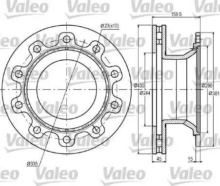 Valeo 187057 - Гальмівний диск autozip.com.ua