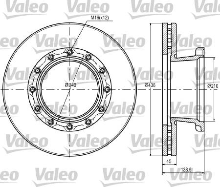 Valeo 187069 - Гальмівний диск autozip.com.ua