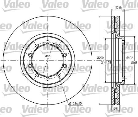 Valeo 187062 - Гальмівний диск autozip.com.ua