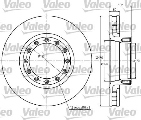 Valeo 187009 - Гальмівний диск autozip.com.ua