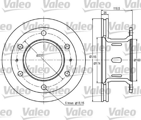 Valeo 187006 - Гальмівний диск autozip.com.ua