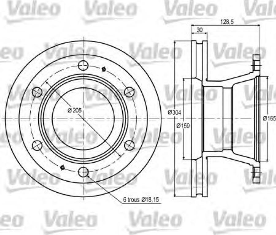 Valeo 187 003 - Гальмівний диск autozip.com.ua