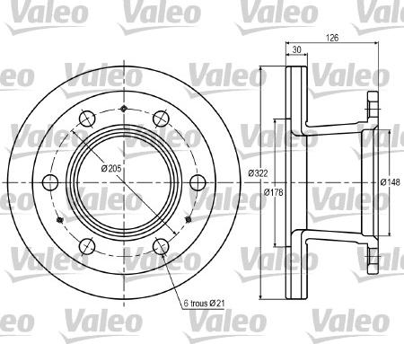 Valeo 187002 - Гальмівний диск autozip.com.ua