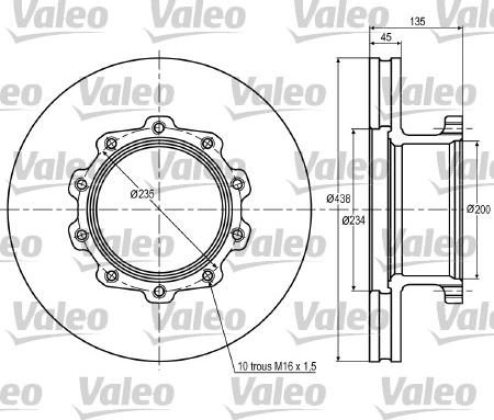 Valeo 187015 - Гальмівний диск autozip.com.ua