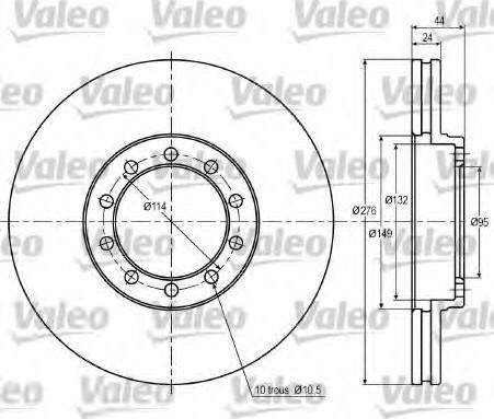 Valeo 187018 - Гальмівний диск autozip.com.ua