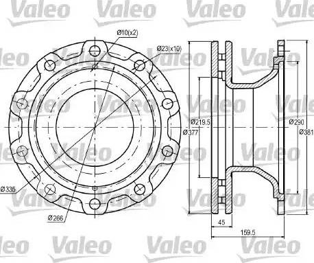 Valeo 187086 - Гальмівний диск autozip.com.ua