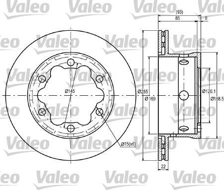 Valeo 187081 - Гальмівний диск autozip.com.ua