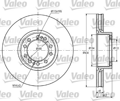 Valeo 187087 - Гальмівний диск autozip.com.ua