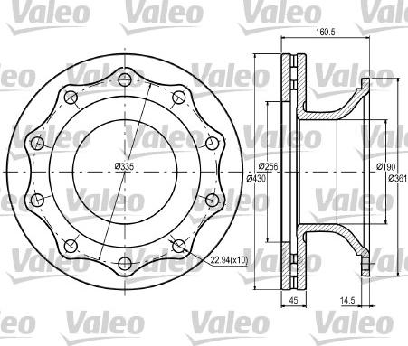 Valeo 187072 - Гальмівний диск autozip.com.ua