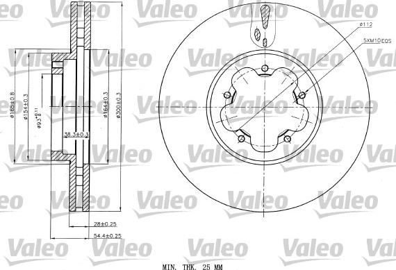 Valeo 187151 - Гальмівний диск autozip.com.ua