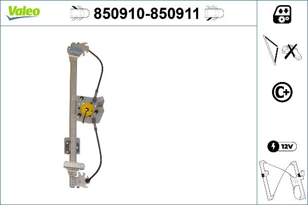 VALEO 850910 - Підйомний пристрій для вікон autozip.com.ua