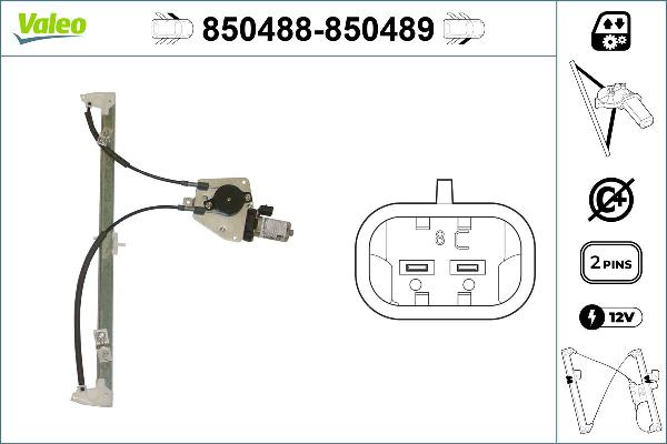 VALEO 850488 - Підйомний пристрій для вікон autozip.com.ua