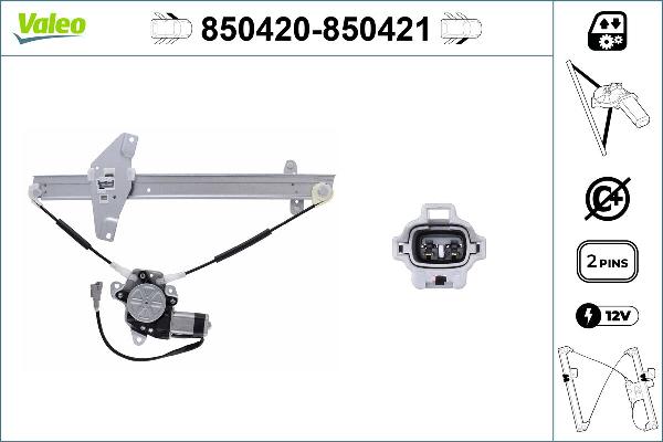 VALEO 850420 - Підйомний пристрій для вікон autozip.com.ua