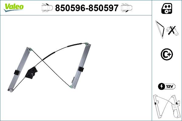 VALEO 850596 - Підйомний пристрій для вікон autozip.com.ua