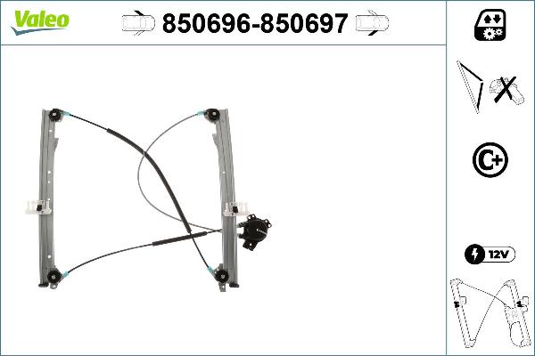 VALEO 850696 - Підйомний пристрій для вікон autozip.com.ua