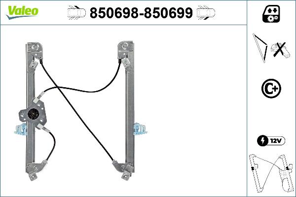 VALEO 850698 - Підйомний пристрій для вікон autozip.com.ua