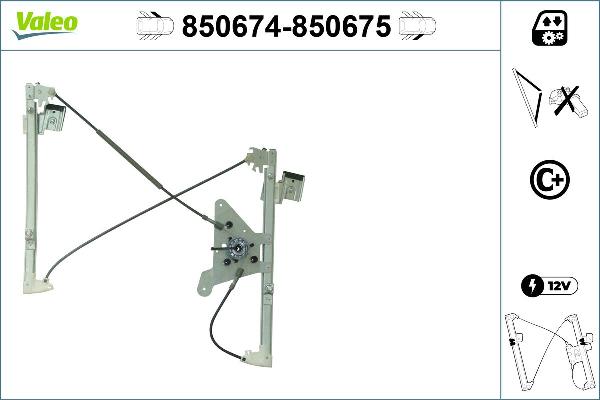 VALEO 850674 - Підйомний пристрій для вікон autozip.com.ua