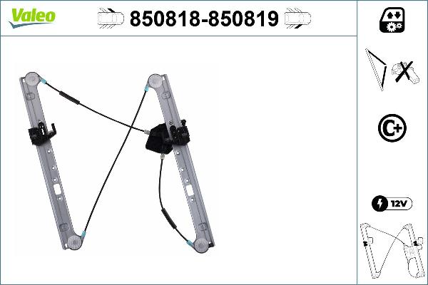 VALEO 850818 - Підйомний пристрій для вікон autozip.com.ua