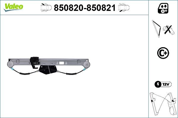 VALEO 850820 - Підйомний пристрій для вікон autozip.com.ua