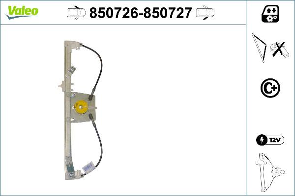 VALEO 850726 - Підйомний пристрій для вікон autozip.com.ua