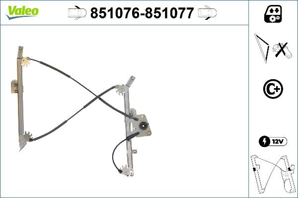 VALEO 851076 - Підйомний пристрій для вікон autozip.com.ua
