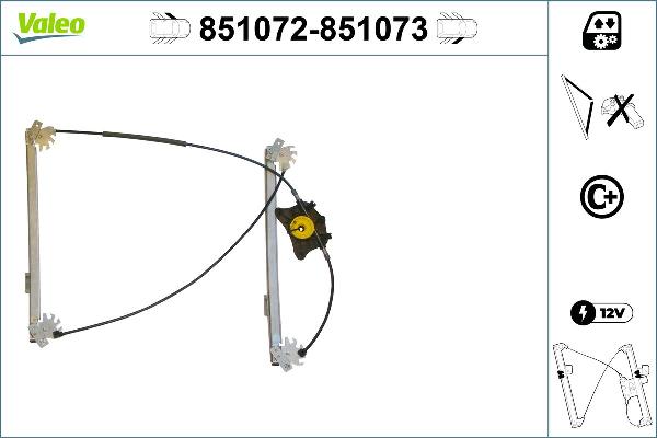 VALEO 851072 - Підйомний пристрій для вікон autozip.com.ua