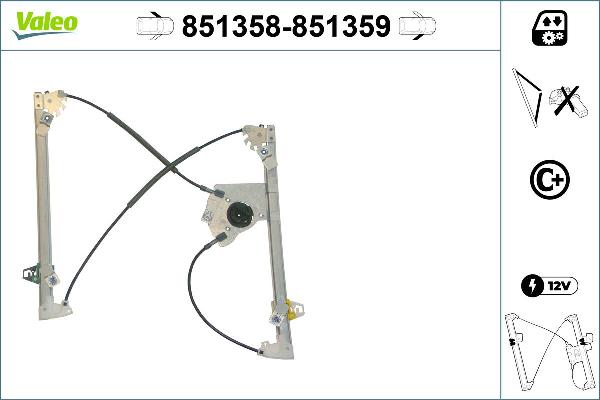 VALEO 851358 - Підйомний пристрій для вікон autozip.com.ua