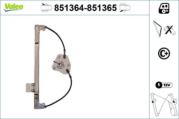 VALEO 851364 - Підйомний пристрій для вікон autozip.com.ua