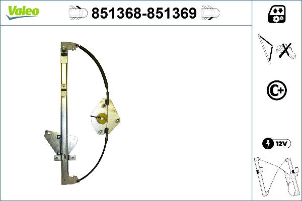 VALEO 851368 - Підйомний пристрій для вікон autozip.com.ua