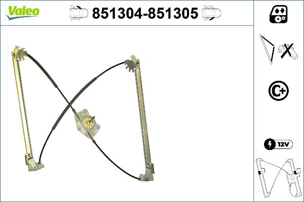 VALEO 851304 - Підйомний пристрій для вікон autozip.com.ua