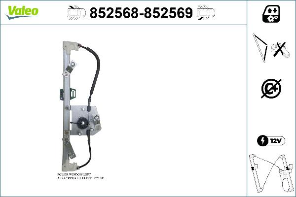VALEO 852568 - Підйомний пристрій для вікон autozip.com.ua