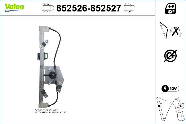 VALEO 852527 - Підйомний пристрій для вікон autozip.com.ua