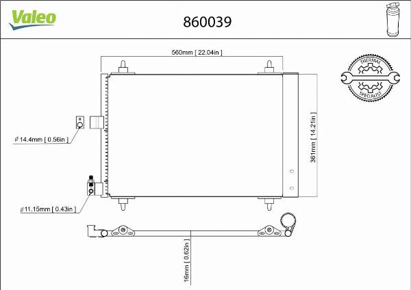 VALEO 860039 - Конденсатор, кондиціонер autozip.com.ua