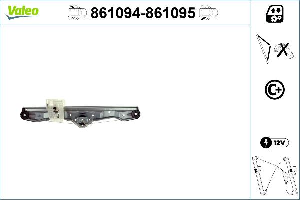 VALEO 861095 - Підйомний пристрій для вікон autozip.com.ua