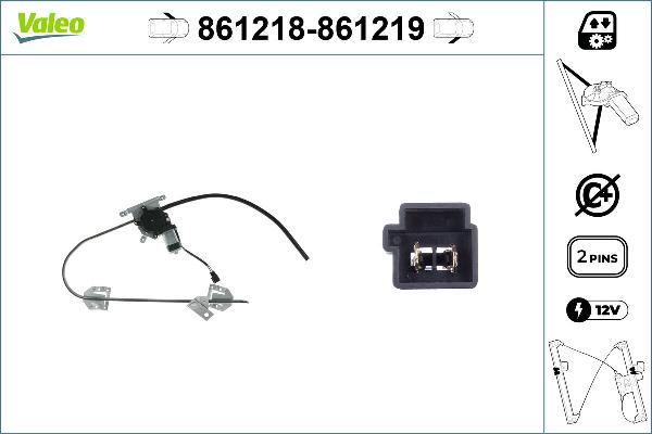 VALEO 861218 - Підйомний пристрій для вікон autozip.com.ua