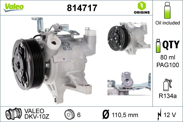 VALEO 814717 - Компресор, кондиціонер autozip.com.ua