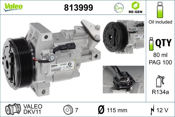VALEO 813999 - Компресор, кондиціонер autozip.com.ua