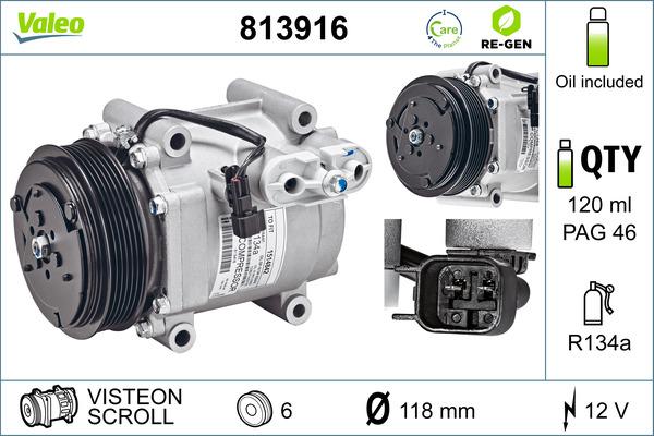 VALEO 813916 - Компресор, кондиціонер autozip.com.ua