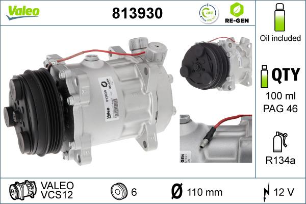 Valeo 813930 - Компресор, кондиціонер autozip.com.ua