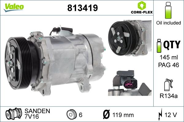VALEO 813419 - Компресор, кондиціонер autozip.com.ua