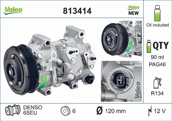 VALEO 813414 - Компресор, кондиціонер autozip.com.ua
